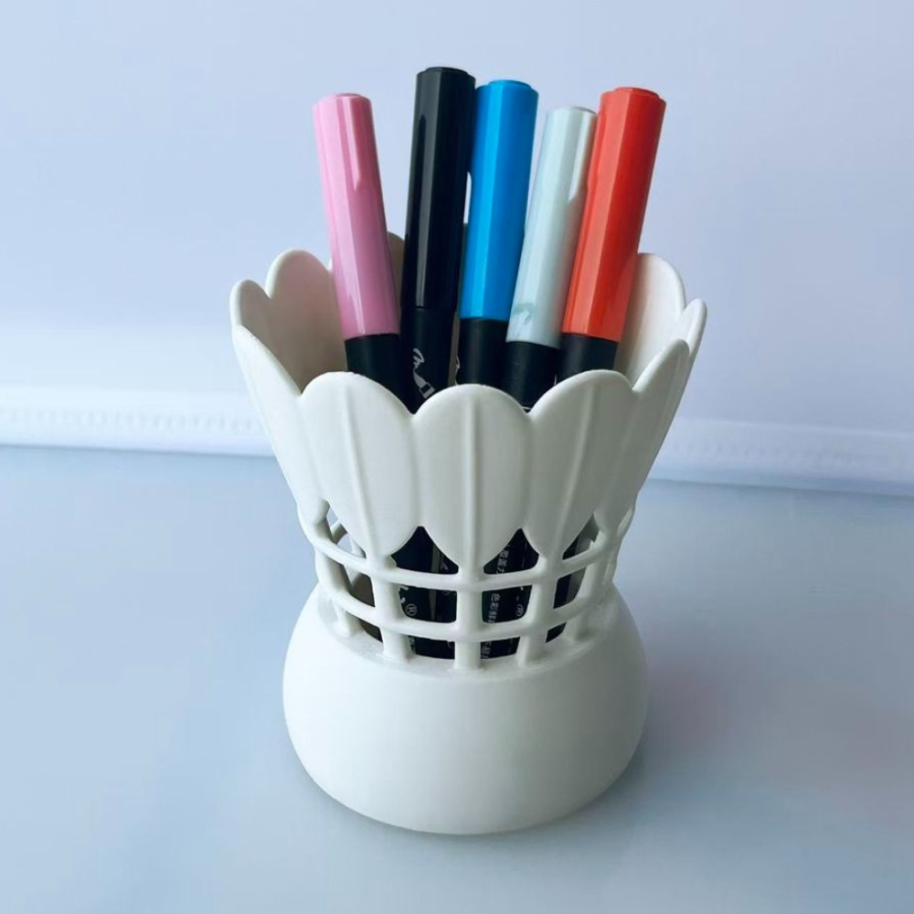 Badminton Cup - Minimalist Badminton Shuttlecock Shaped Pen Holder