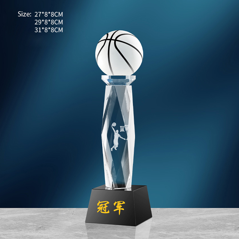 Badminton Cup - Crystal Basketball Gift, Award, Free Personalized