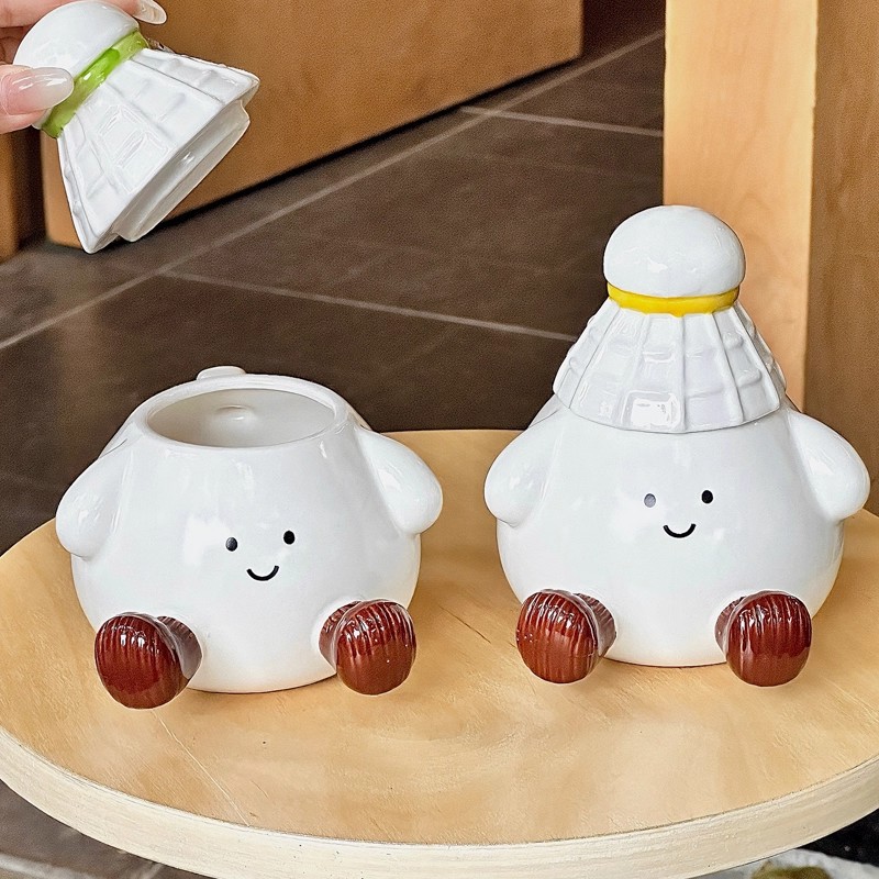 Badminton Cup - Cute Badminton Water Cup with Lid,