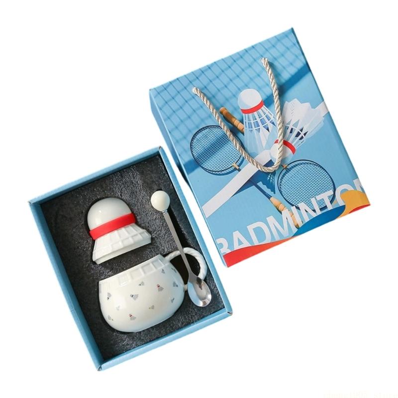 QX2E Elegant 370ml Ceramic Cof - Badminton Cup ulasan dan harga