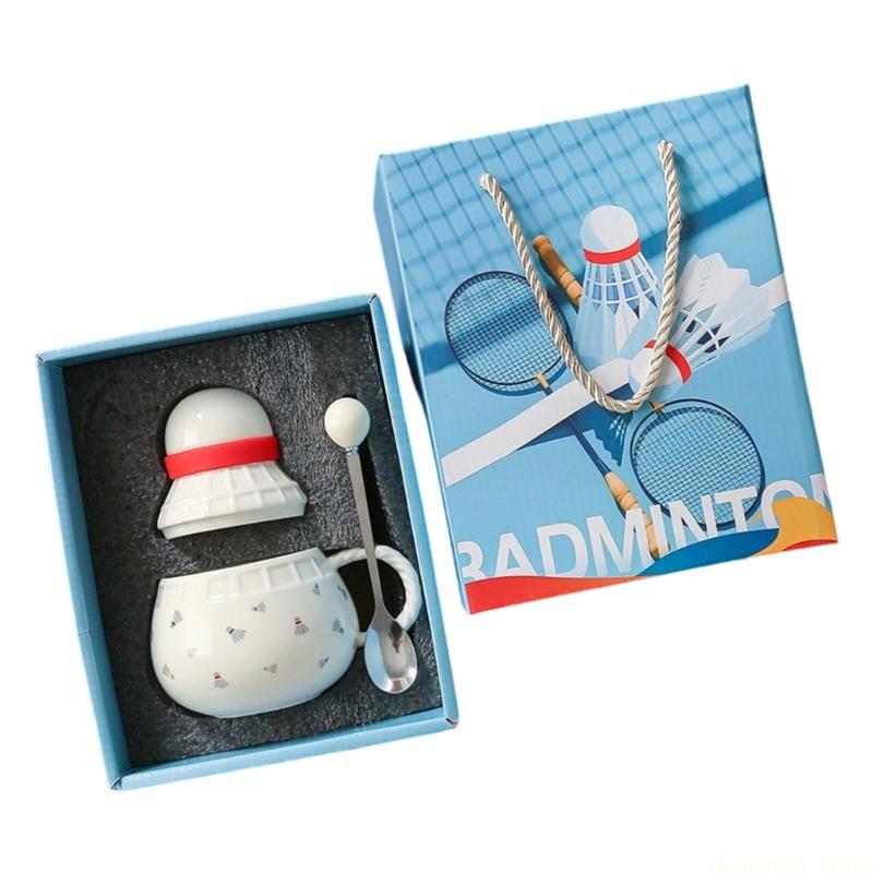 QX2E Elegant 370ml Ceramic Cof - Badminton Cup ulasan dan harga