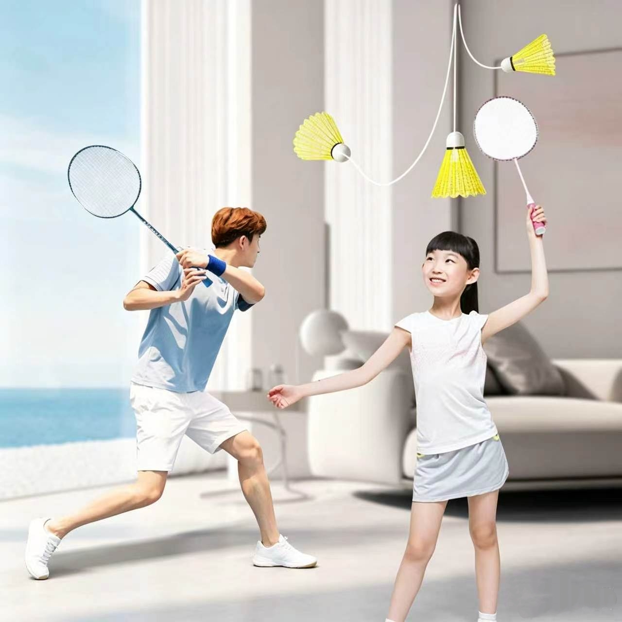3Pcs Elastic Badminton Set wit - Badminton Raket ulasan dan harga