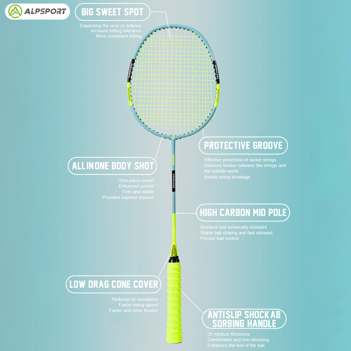 ALP SZZ Professional Badminton - Badminton Raket ulasan dan harga